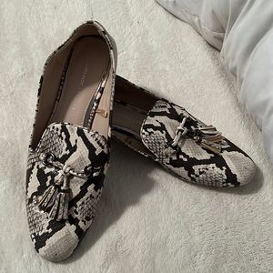 Zara Animal Print Tassle Flats